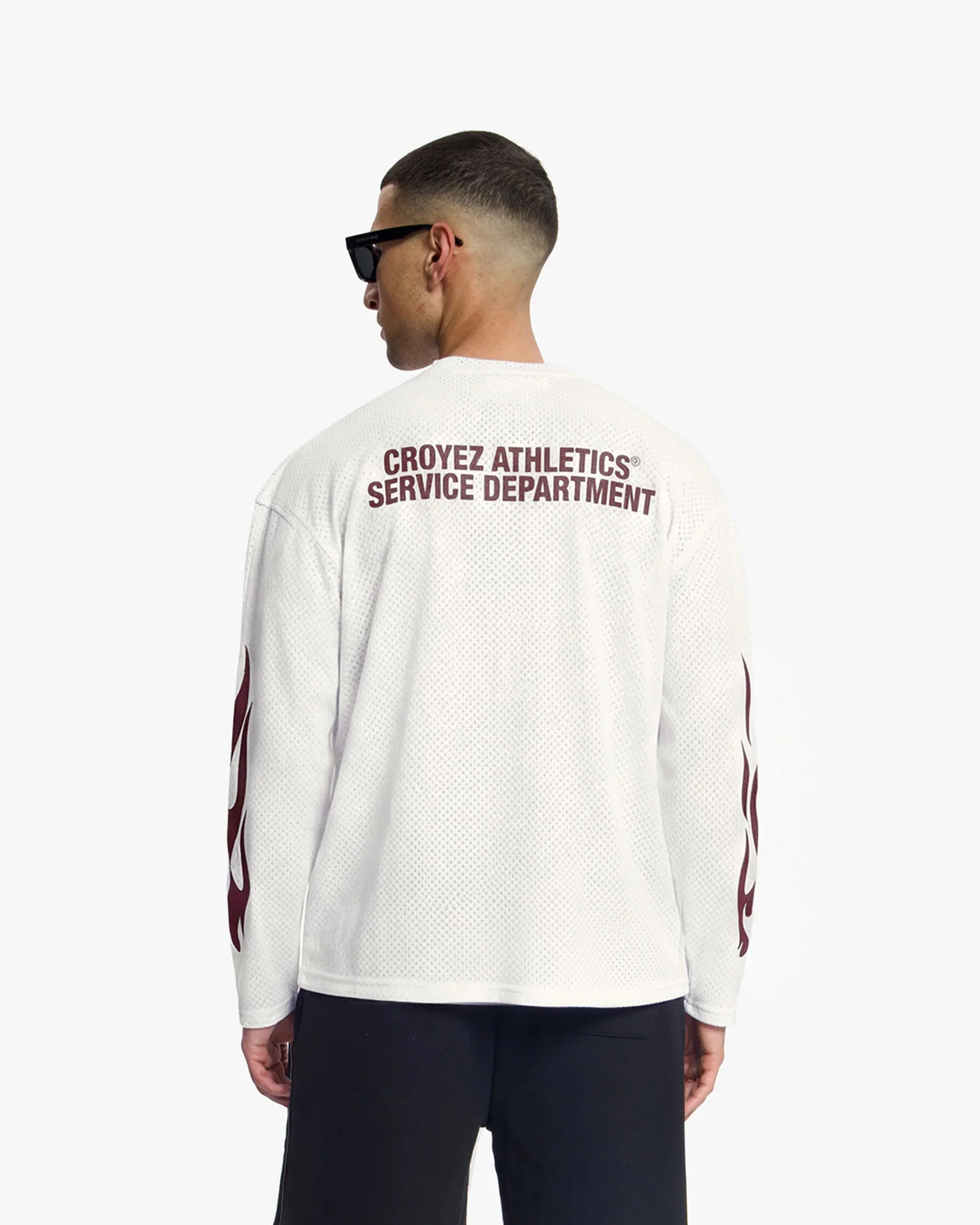 Croyez Service Dept Longsleeve | Off-White/Cherry - Image 4