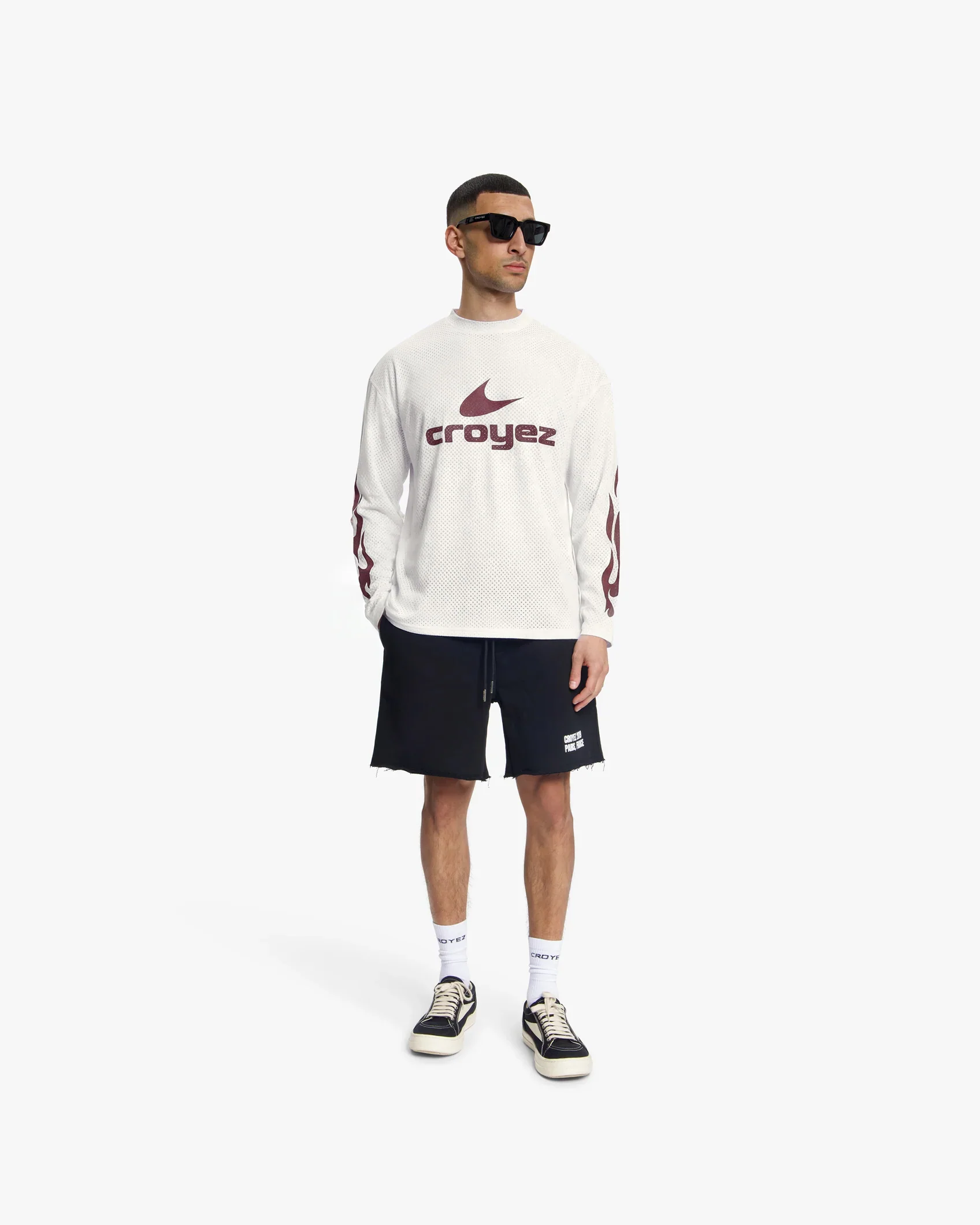 Croyez Service Dept Longsleeve | Off-White/Cherry - Image 5