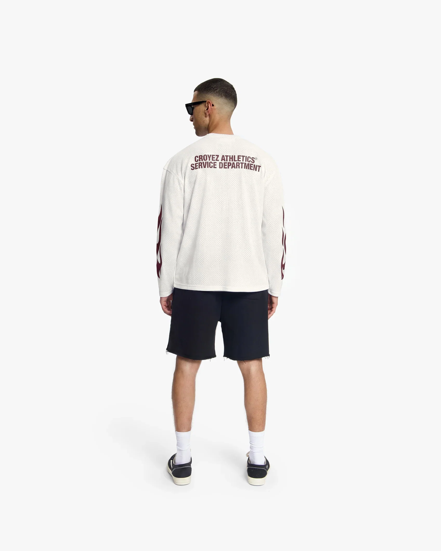 Croyez Service Dept Longsleeve | Off-White/Cherry - Image 6