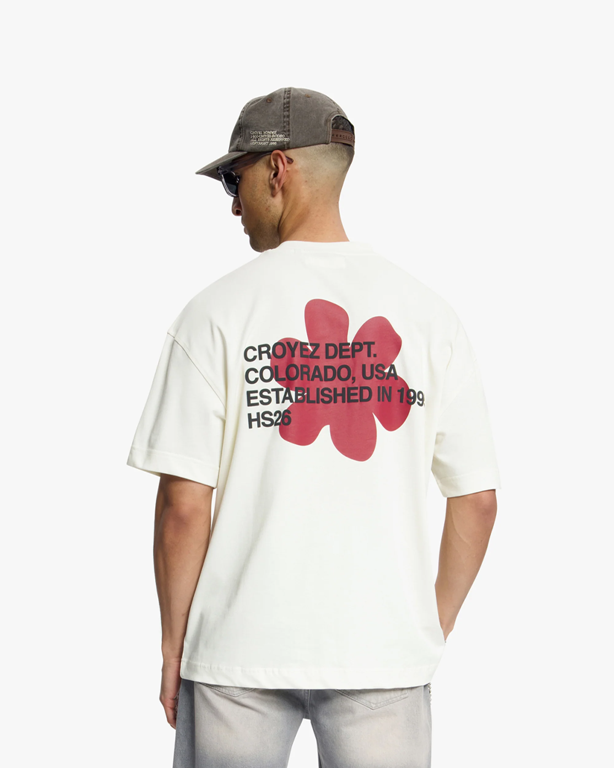 Croyez Silhouette T-Shirt | Off-White/Cherry - Image 4