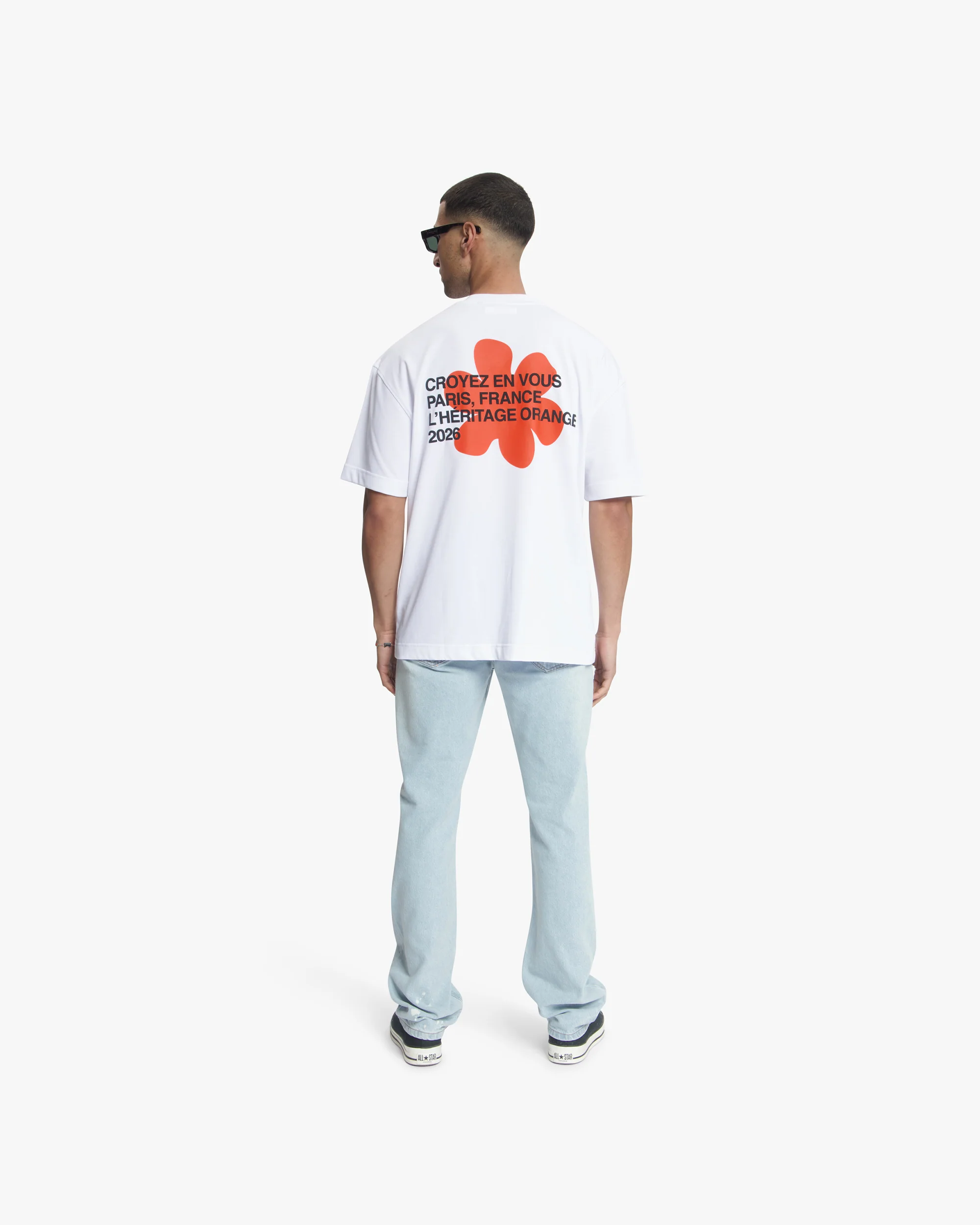 Croyez Silhouette T-Shirt | White/Orange - Image 6
