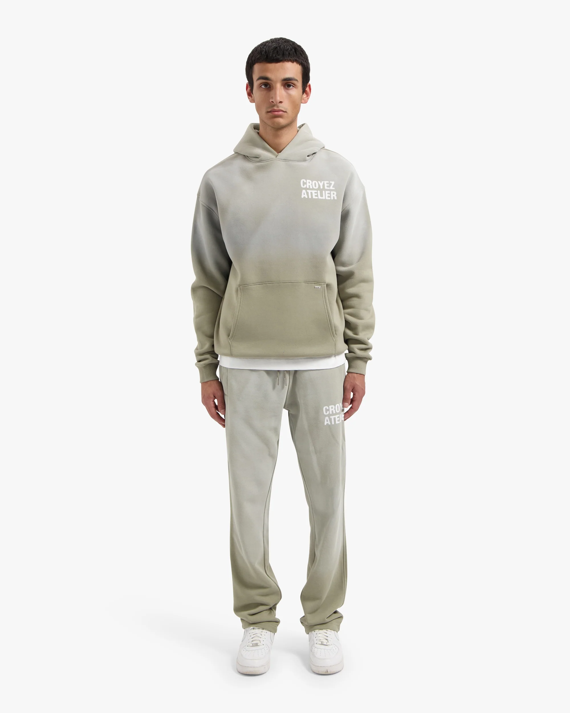 CROYEZ SPRAYED ATELIER HOODIE | DUSTY OLIVE - Image 7