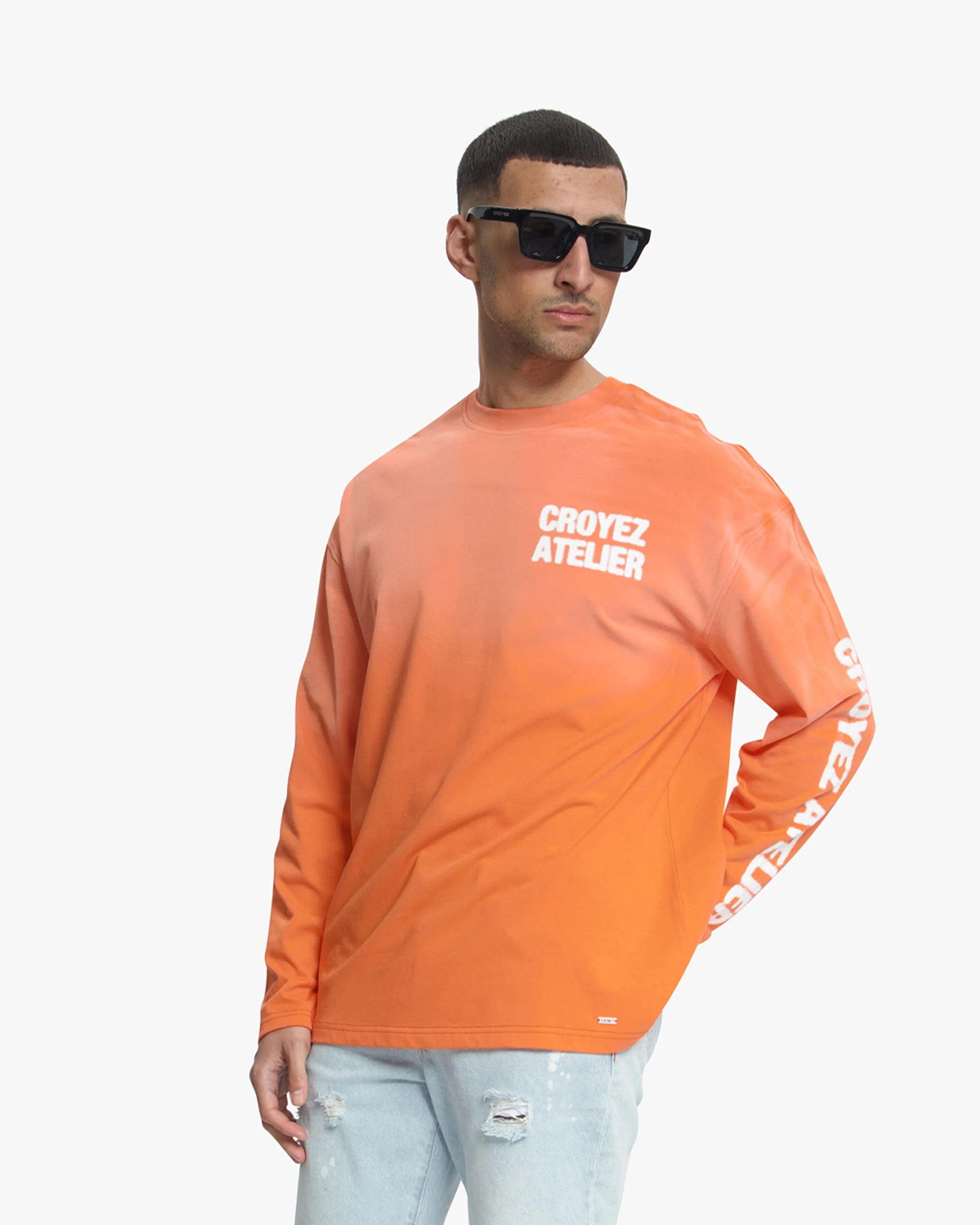 Croyez Sprayed Atelier Longsleeve | Orange - Image 3