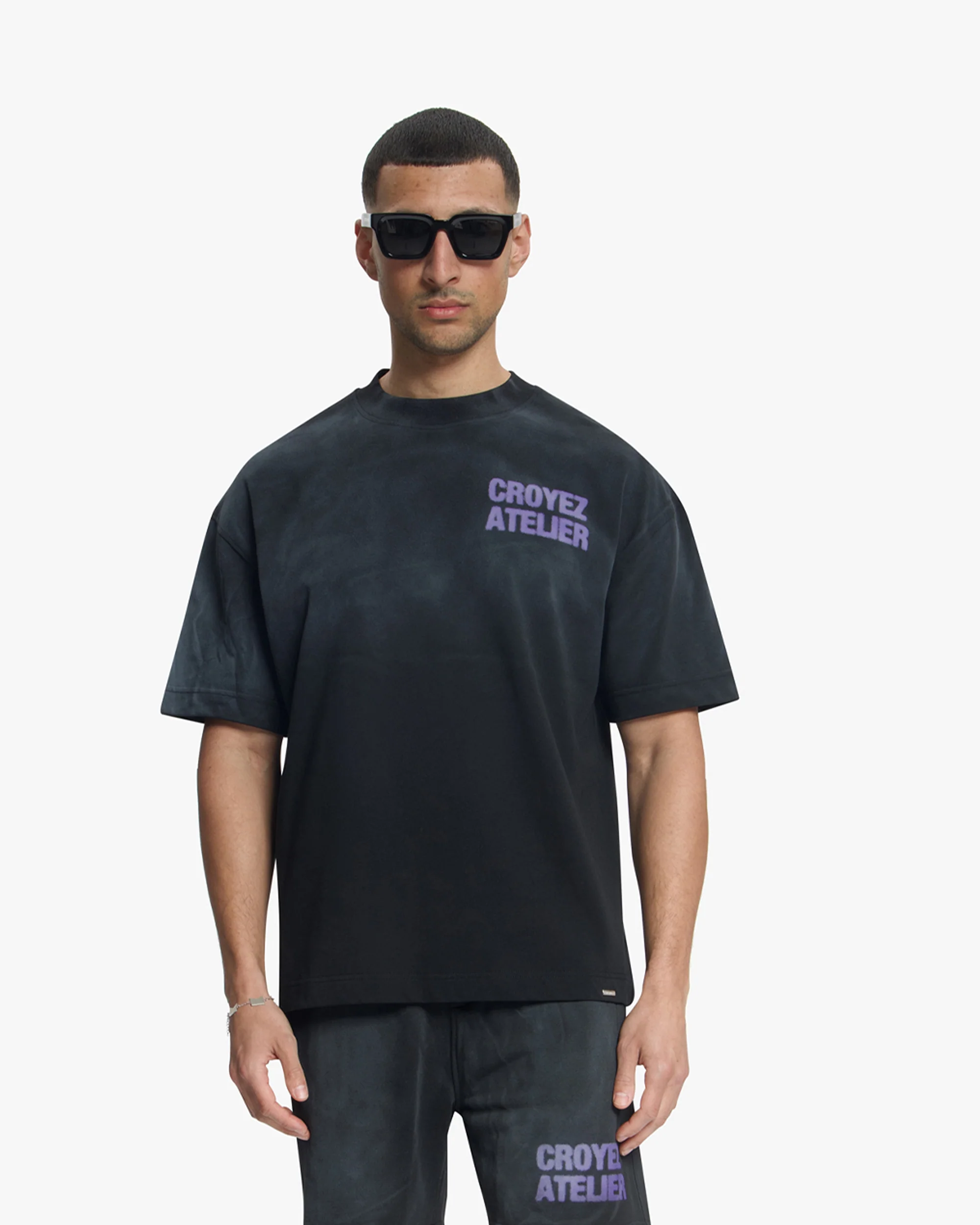 Croyez Sprayed Atelier T-Shirt | Black - Image 3
