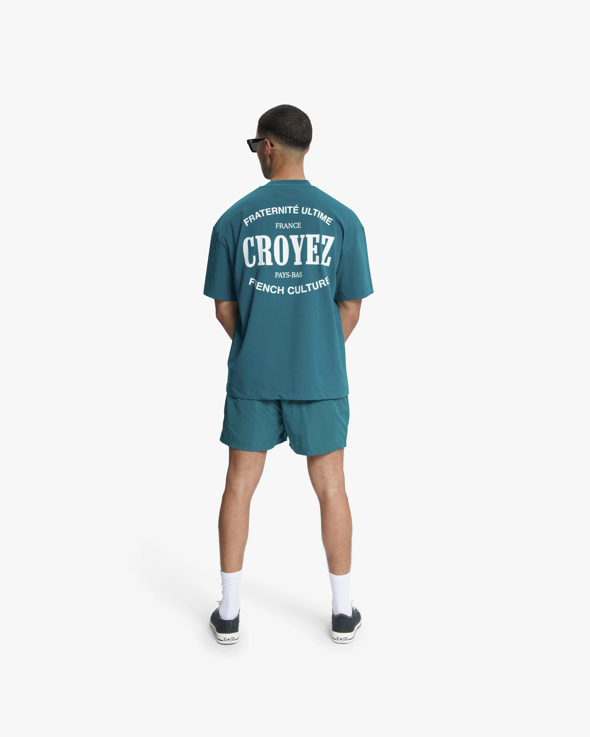 Croyez Stamp Swim Shorts | Dark Teal - Image 6