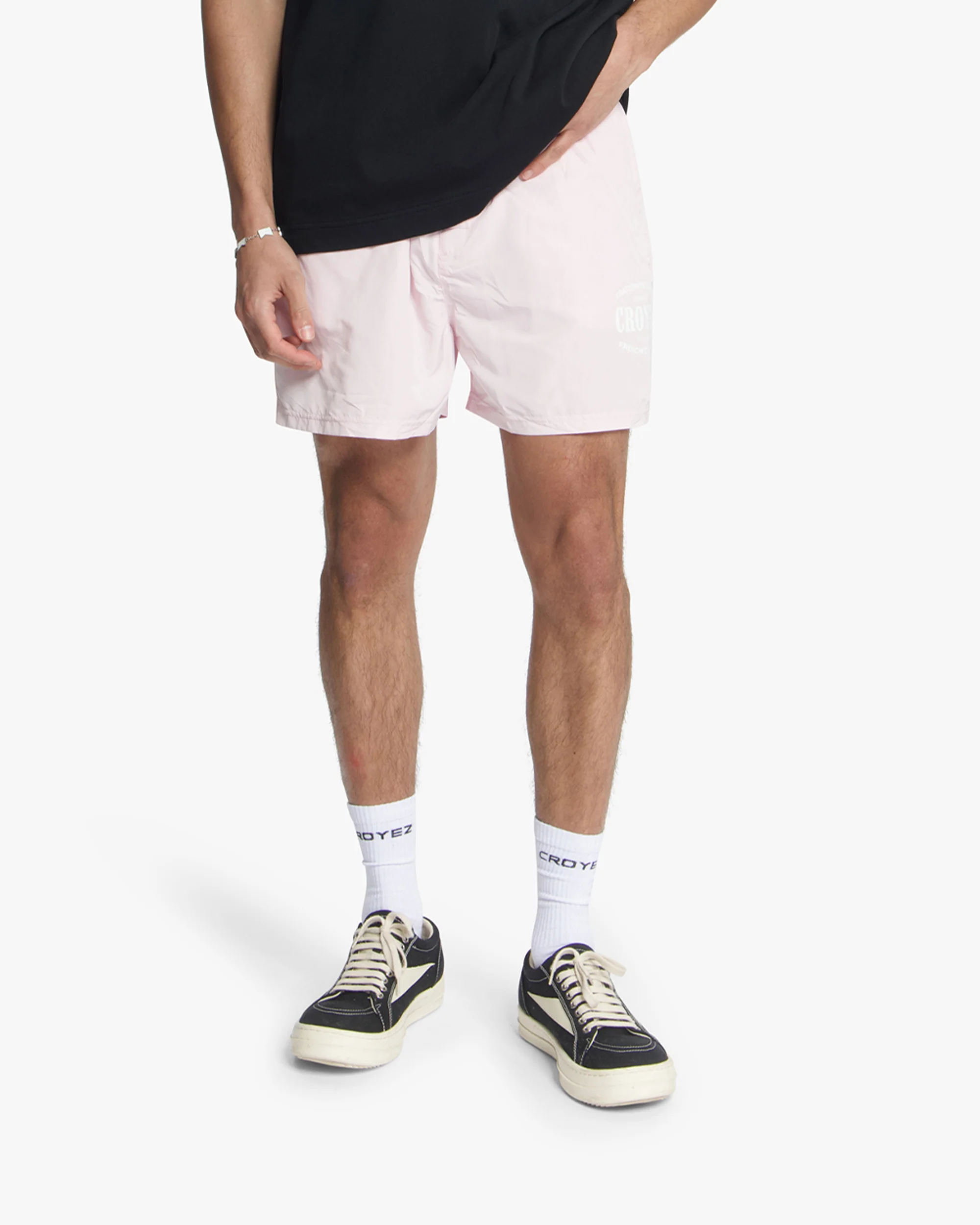 Croyez Stamp Swim Shorts | Pink - Image 3
