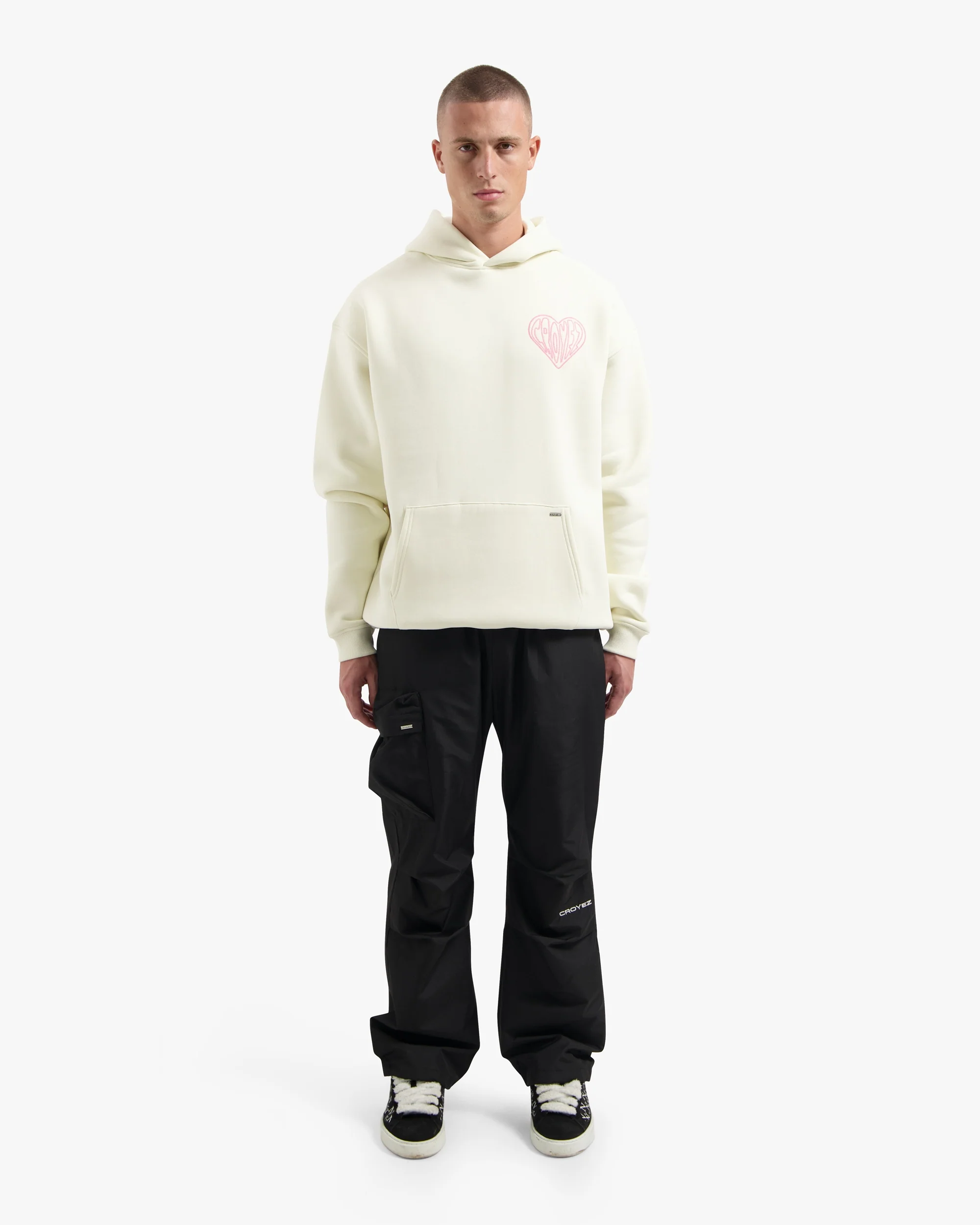 CROYEZ STITCHED HEART HOODIE | OFF-WHITE - Image 5