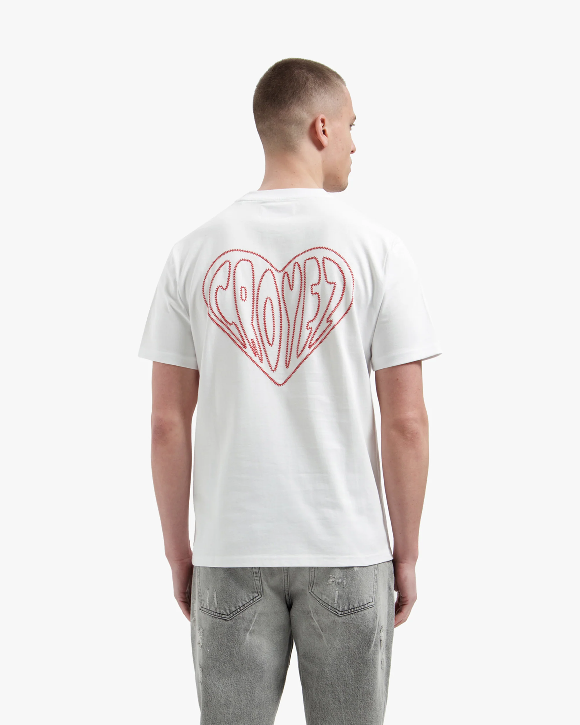Croyez Stitched Heart T-Shirt | White - Image 4