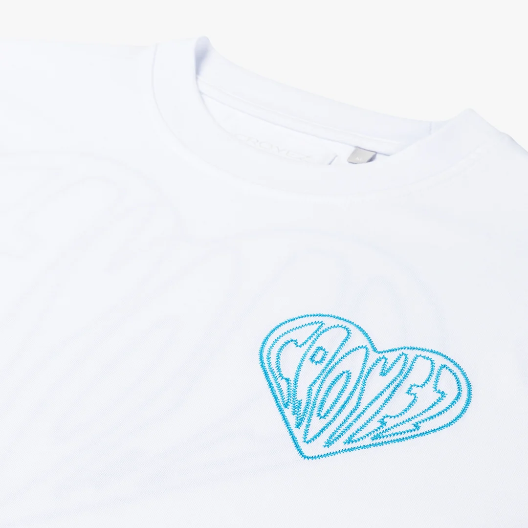 CROYEZ STITCHED HEART T-SHIRT | WHITE - Image 7