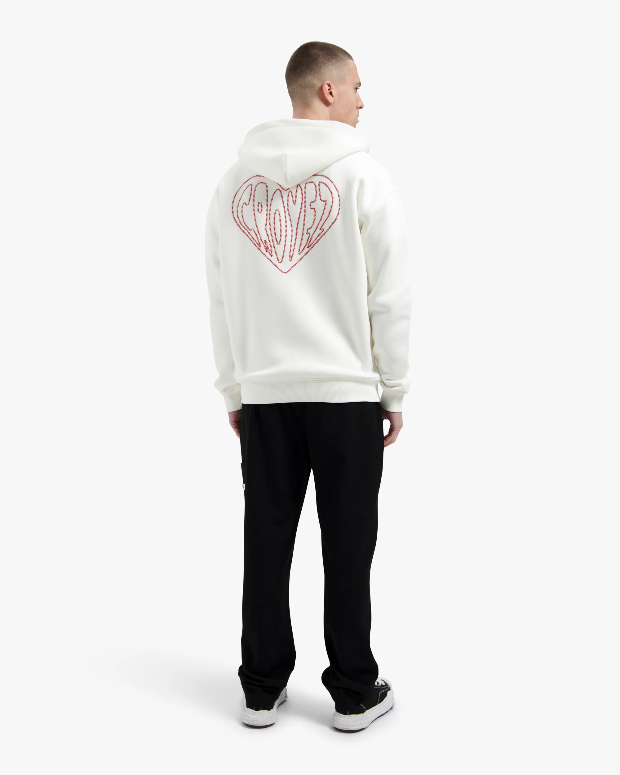 Croyez Stitched Heart Zip Hoodie | Off-White - Image 6