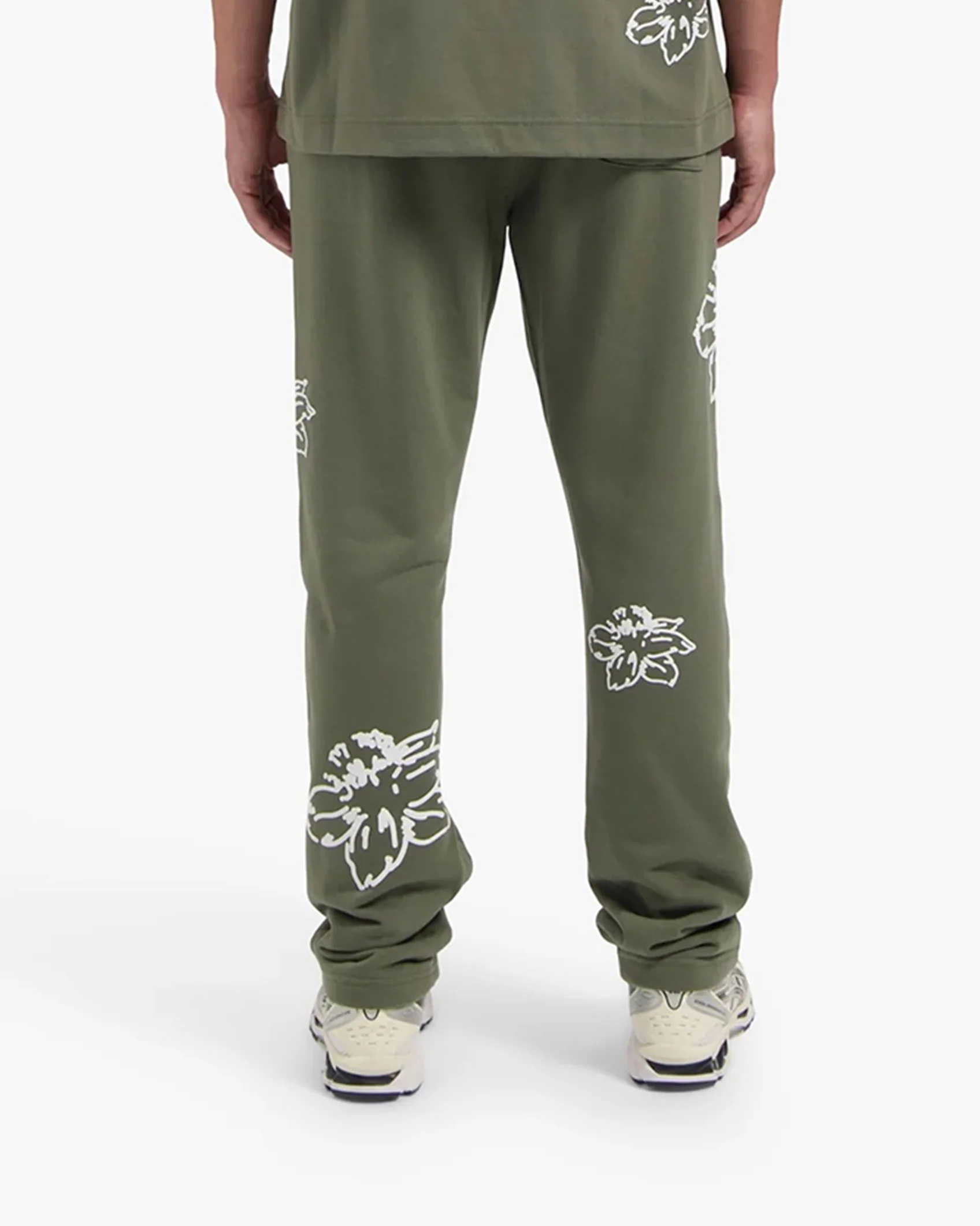 CROYEZ STRAIGHT LEG FLOWER SWEATPANTS | DUSTY OLIVE - Image 4