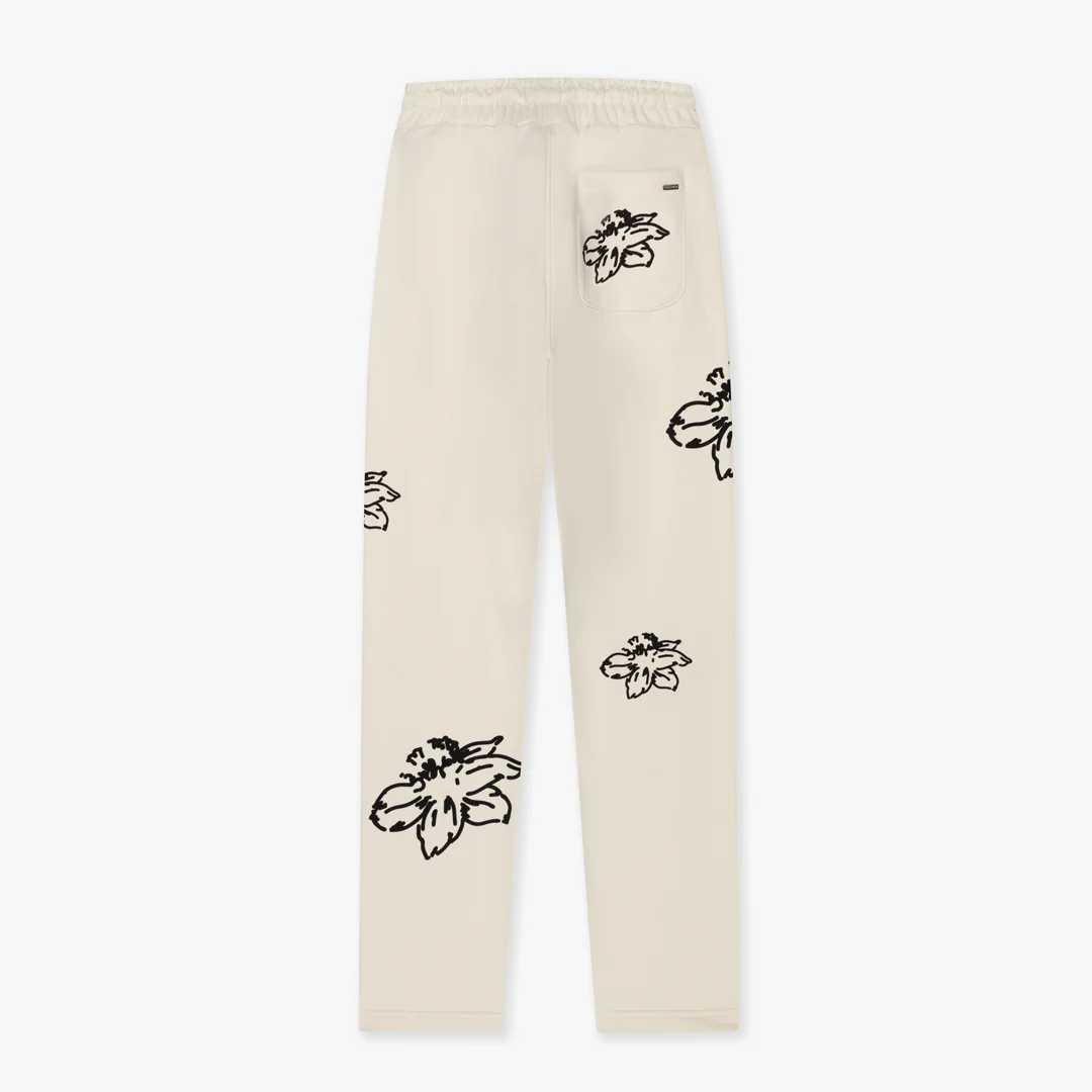 CROYEZ STRAIGHT LEG FLOWER SWEATPANTS | OFF-WHITE - Image 2