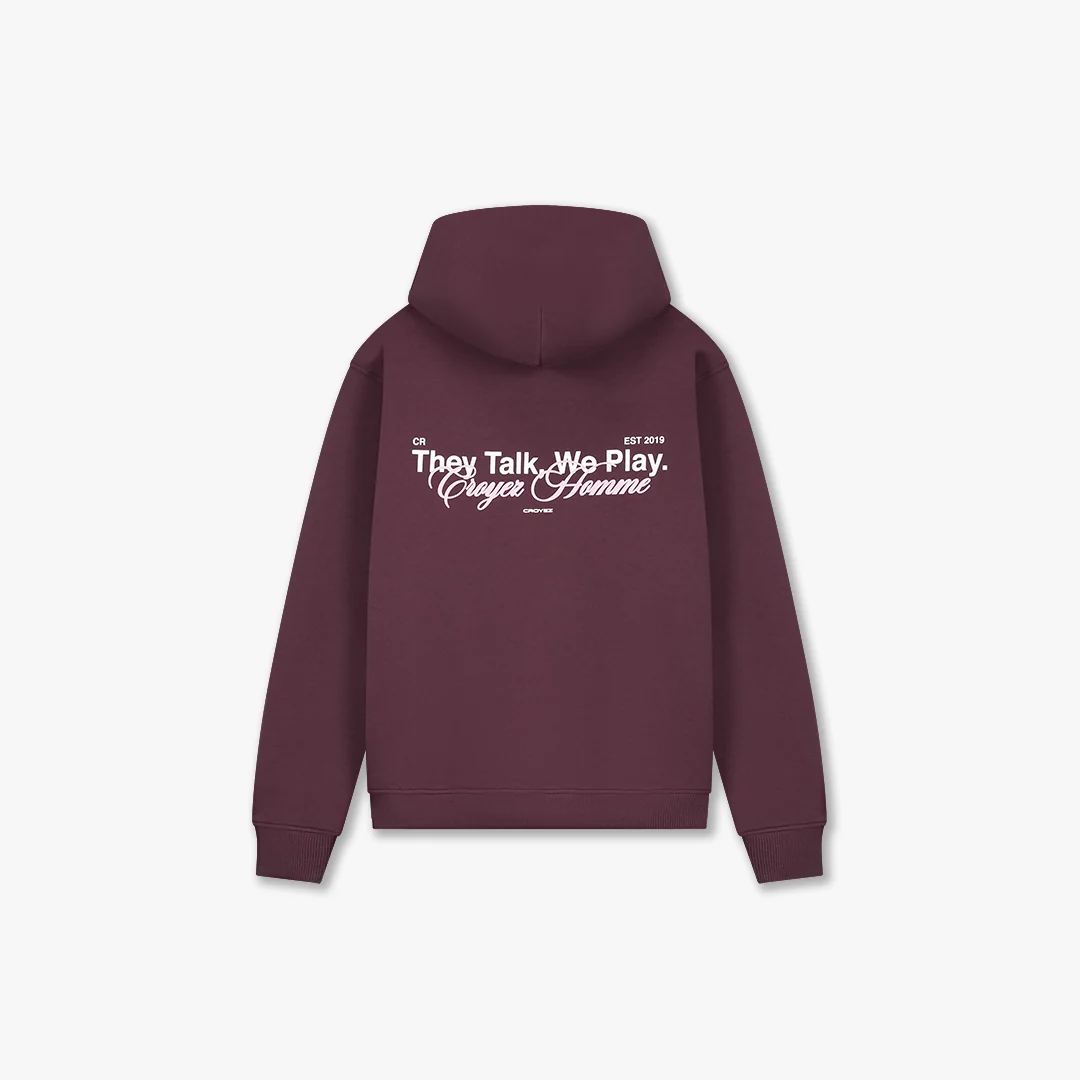 Croyez Talk And Play Zip Hoodie | Burgundy - Image 2