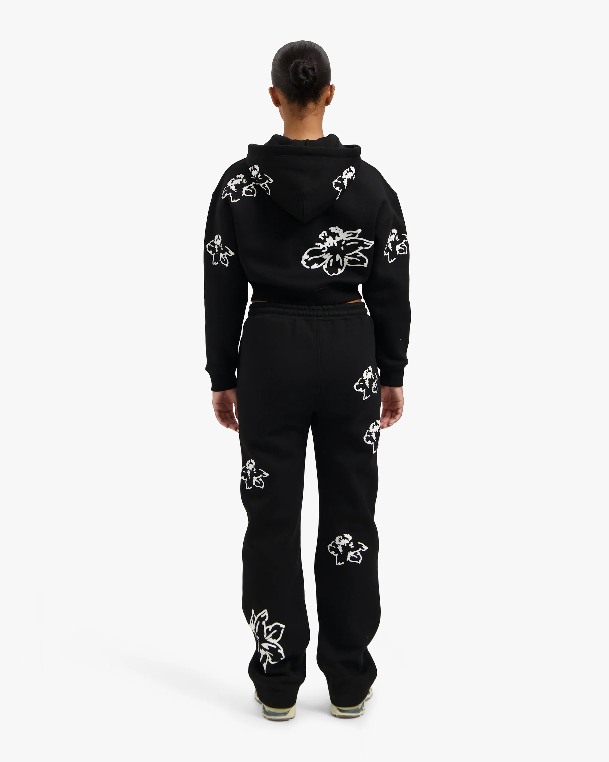 CROYEZ WOMEN FLOWER ZIP HOODIE | BLACK - Image 6