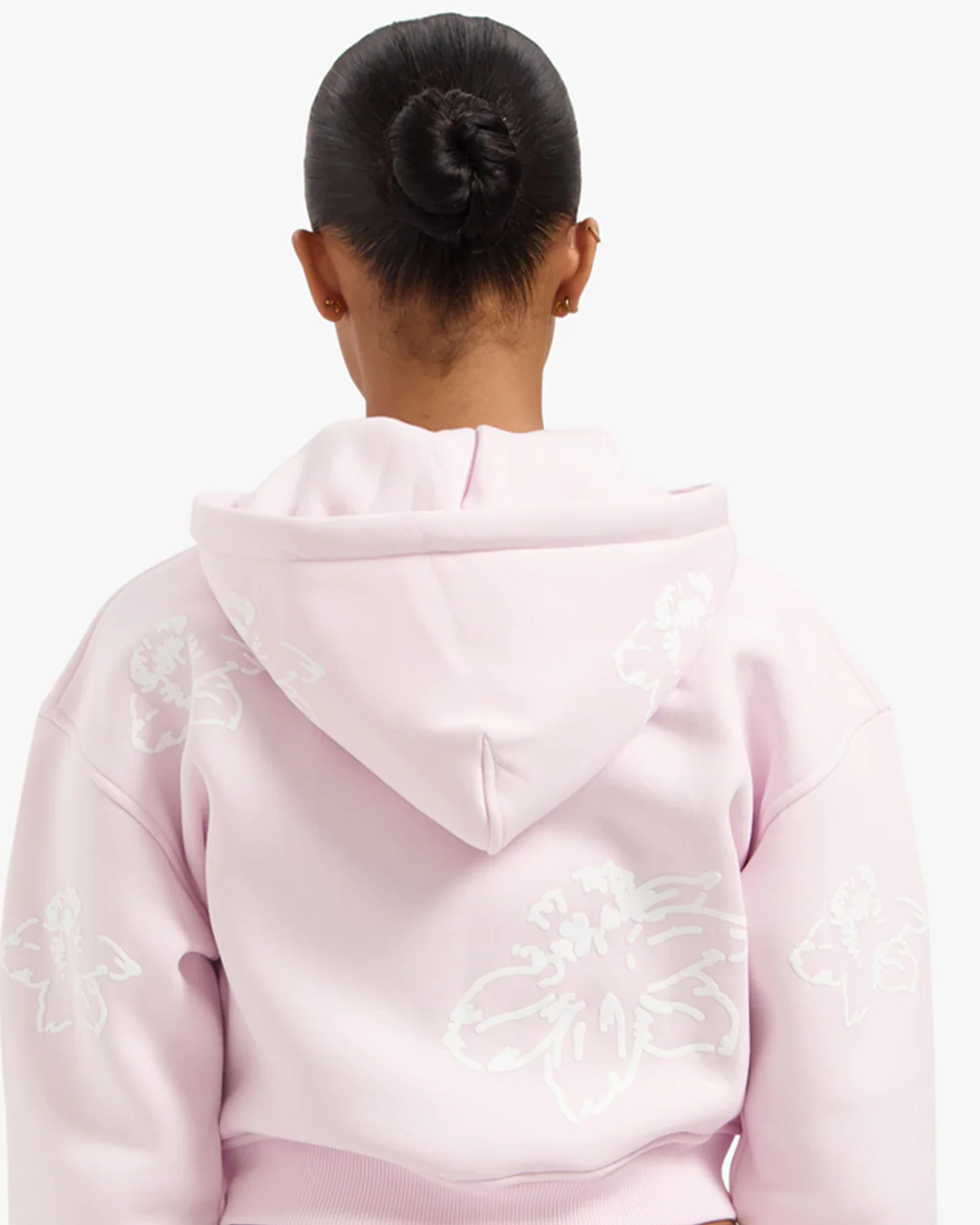 CROYEZ WOMEN FLOWER ZIP HOODIE | PINK - Image 4