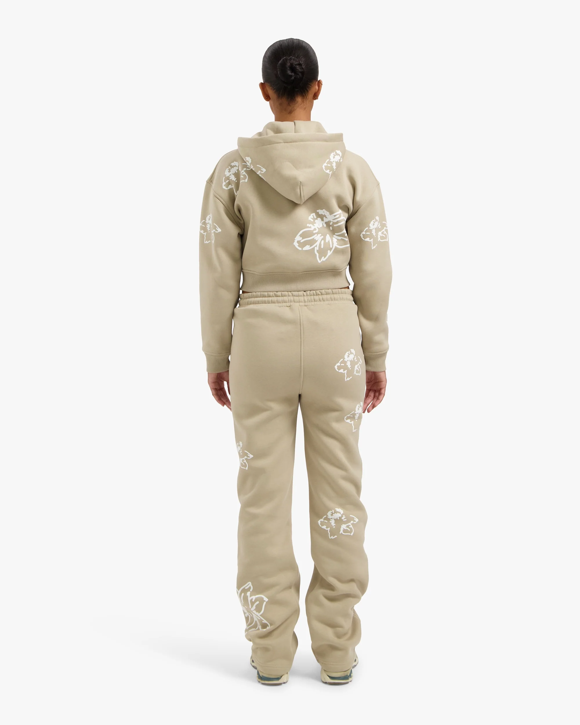 CROYEZ WOMEN FLOWER ZIP HOODIE | SAND - Image 6