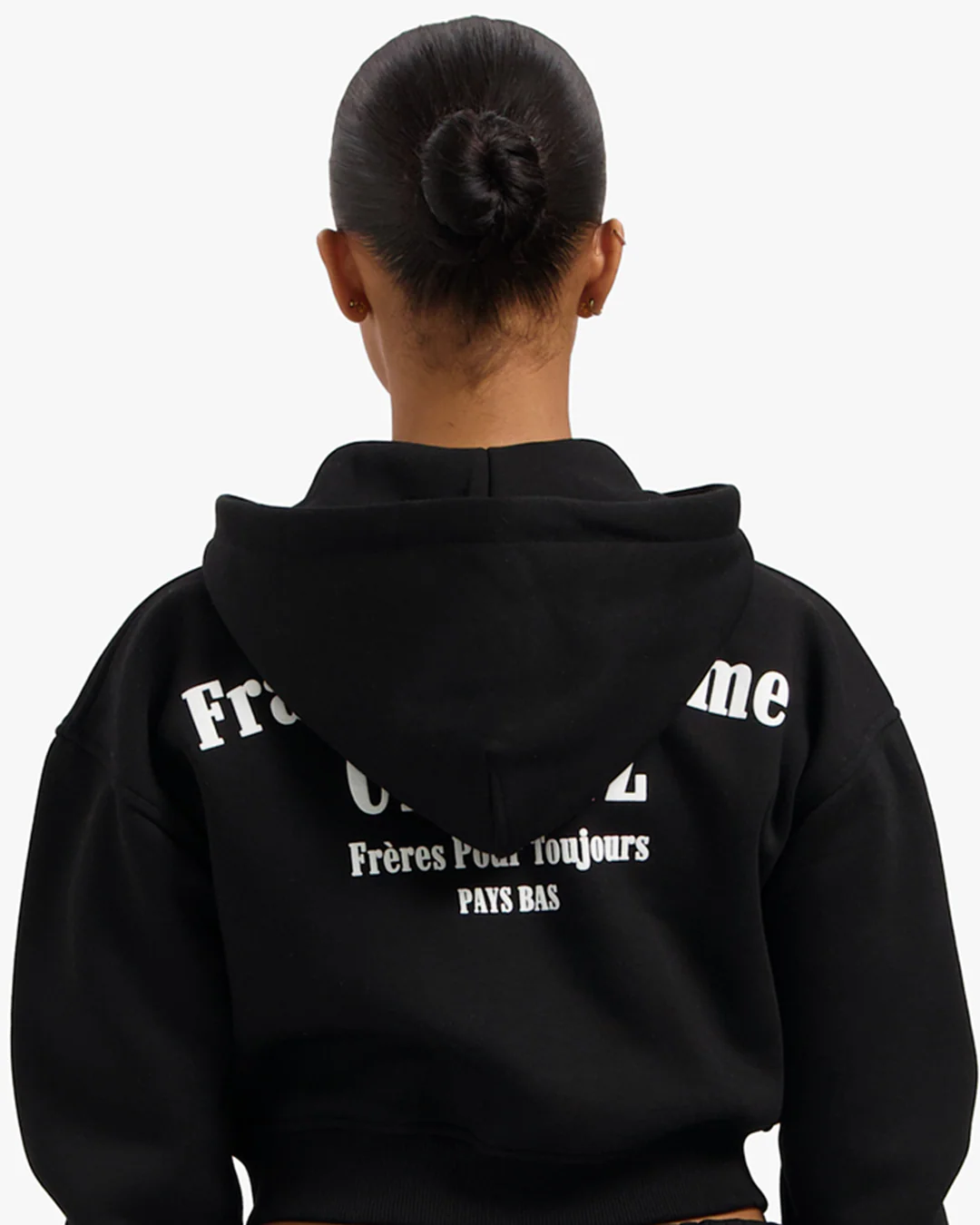 CROYEZ WOMEN FRATERNITÉ ZIP HOODIE | BLACK - Image 4