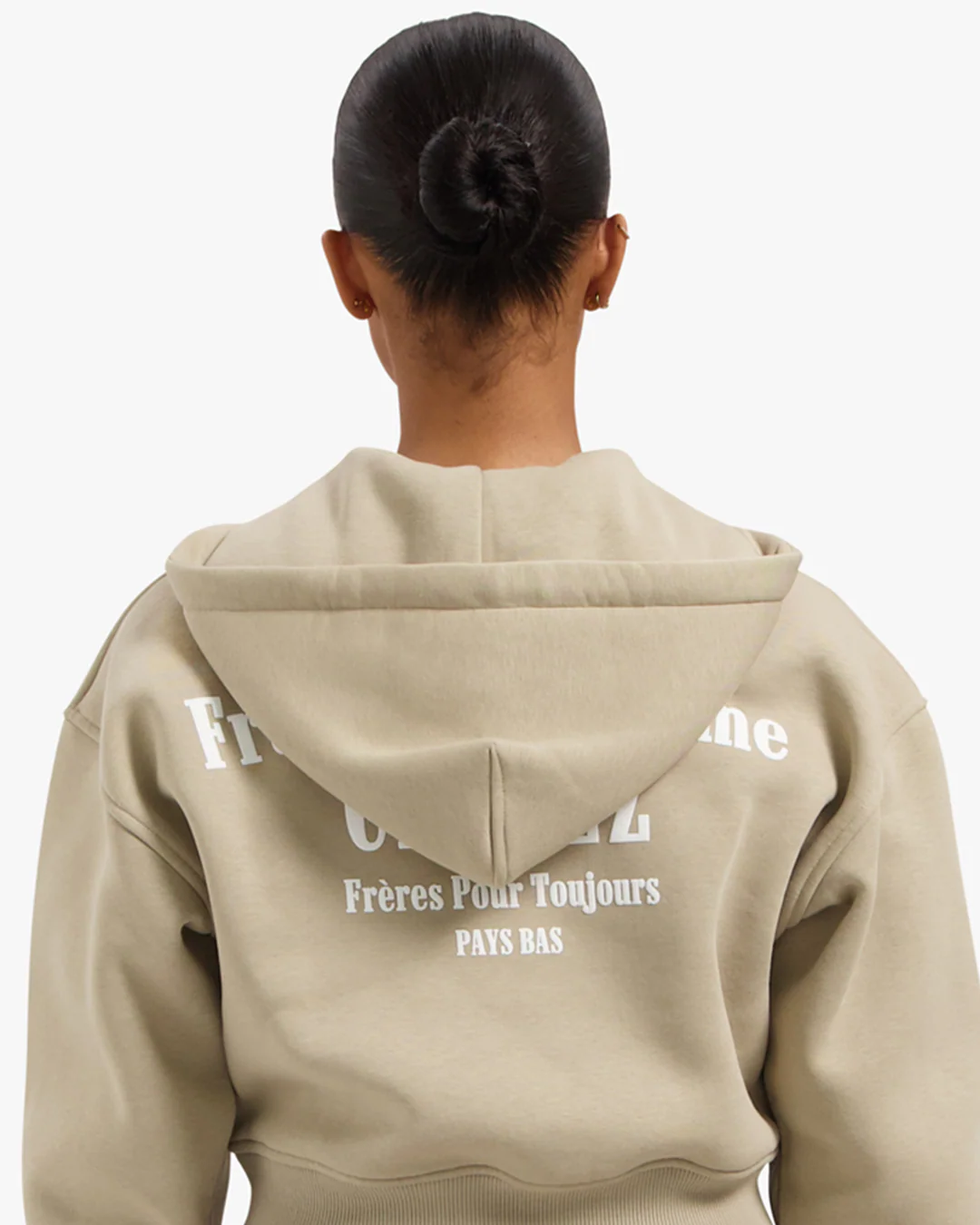CROYEZ WOMEN FRATERNITÉ ZIP HOODIE | SAND - Image 4