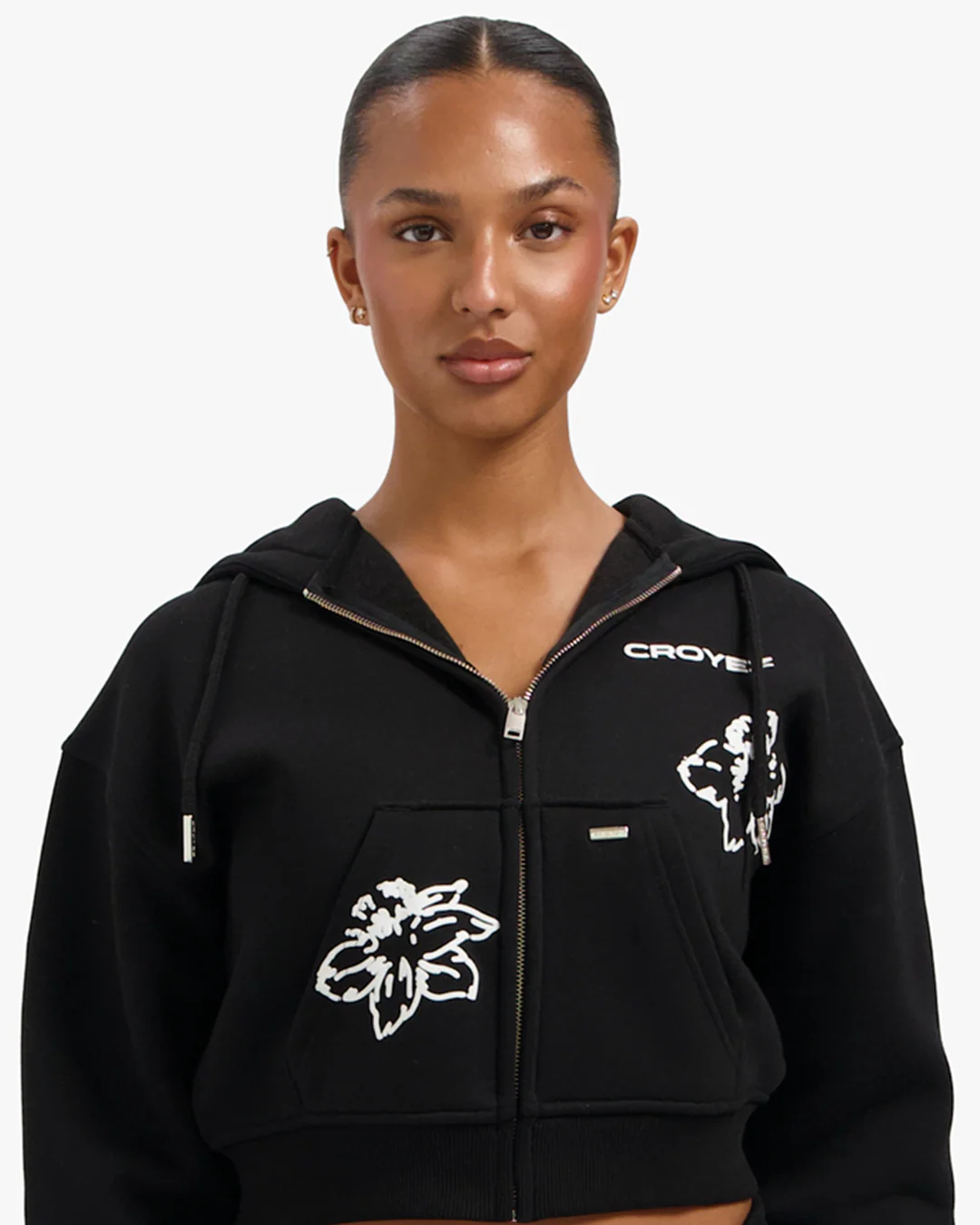 Croyez Women Initial Flower Tracksuit | Black - Image 4