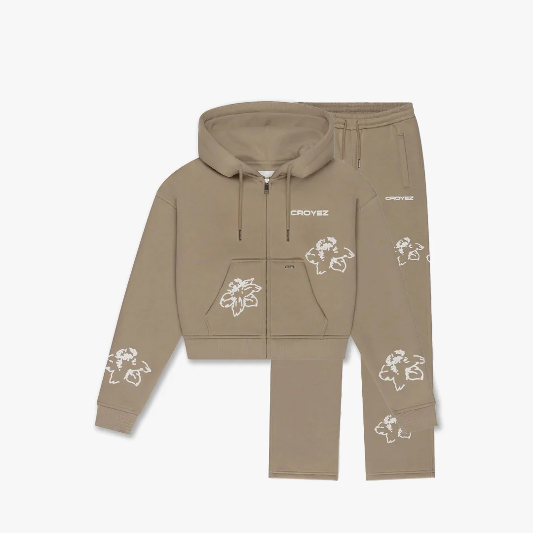 Croyez Women Initial Flower Tracksuit | Sand